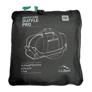 NWT $139 L.L. Bean Adventure Duffle Pro Large 70L Travel Bag Weatherproof Black
